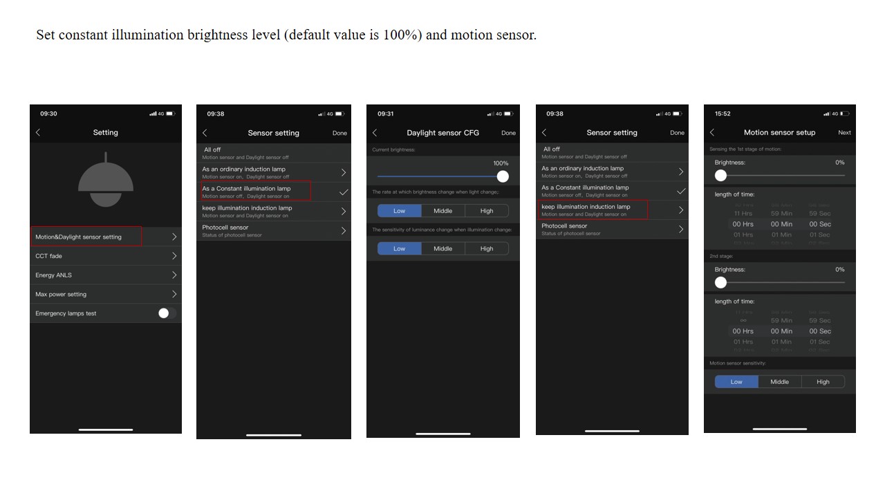 daylight harvesting setting